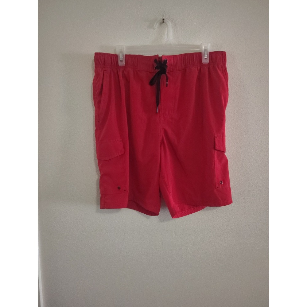 ZeroXposur‎ Mens Red Cargo Swim Trunks Mesh Lined Board Shorts Size Large